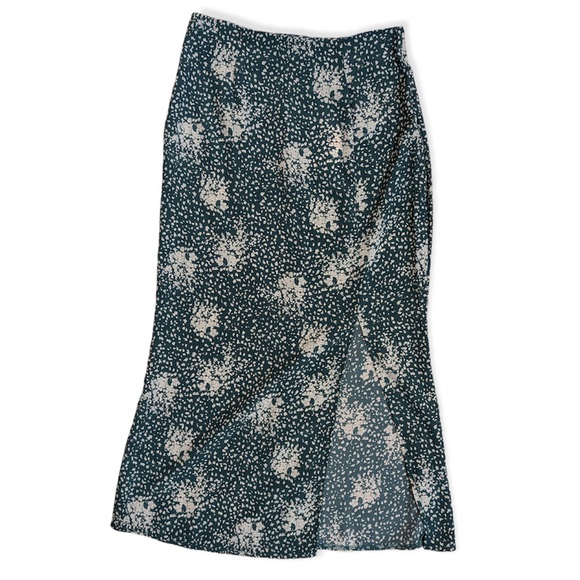 Missguided Skirts Nwt Missguided Green Printed Midi Slip Skirt